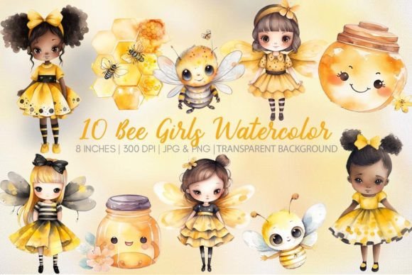 Bee Girls Watercolor Illustrations Review