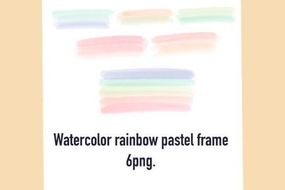 Cute Watercolor Rainbow Pastel Frame Illustrations for Soft Branding