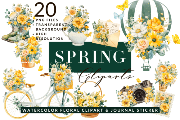 Evaluating Watercolor Spring Floral Clipart Sticker for Local Branding and Packaging Design