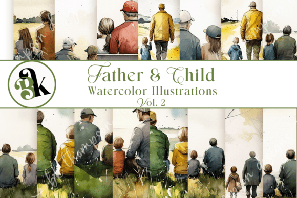 Father Child Watercolor Paintings Vol 2