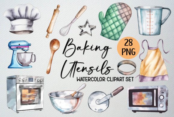 h1Watercolor Baking Utensils Illustrations for Creative Sellers/h1