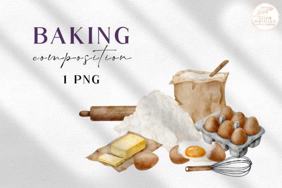 h1Watercolor Cooking Ingredients Clipart for Branding & Marketing Illustrationsh1