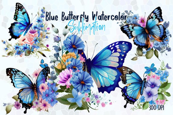 How Retro Blue Butterfly Watercolor Clipart Elevates Blog Design and Editorial Visuals
