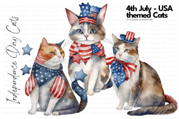 July 4th US-themed Watercolor Cats: A Designer’s Honest Review for Real Embroidery Projects