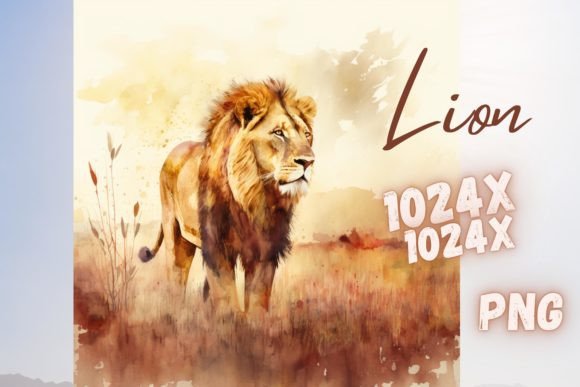 Lion Portrait Africa Safari Watercolor Illustrations for Bloggers and Publishers