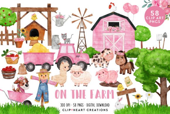 Pink Farm Barnyard Watercolor Clip Art: A Brand Designer’s Practical Review for Local Business Branding