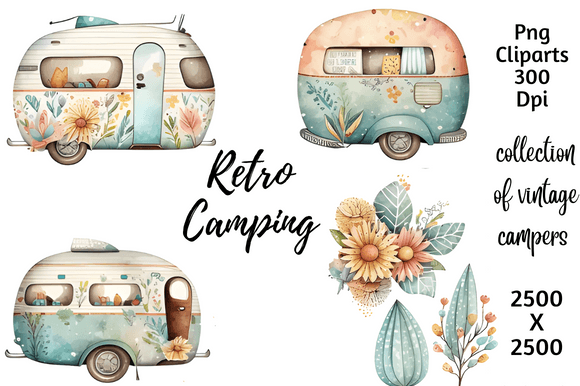 Retro Camping Watercolor Cilpart Illustrations: A Brand Designer’s Honest Review