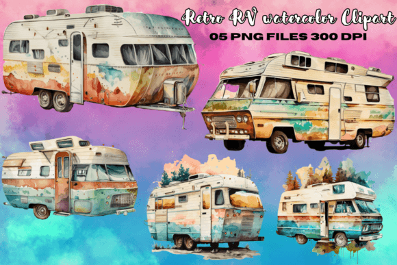 Retro RV Watercolor: A Nostalgic Illustration for Warm, Approachable Branding