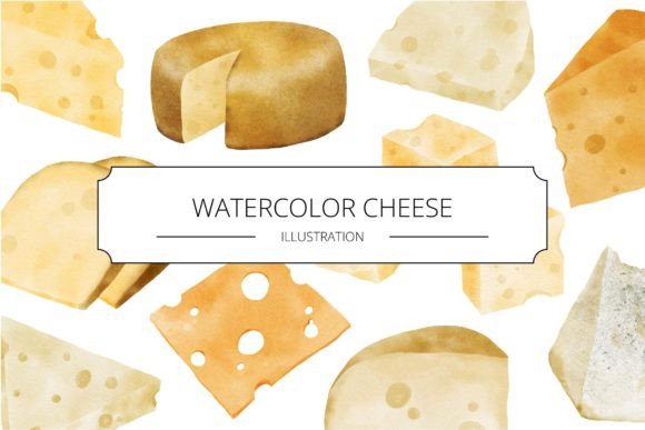 Watercolor Cheese Illustration: A Versatile Design Asset for Artisan Food Branding