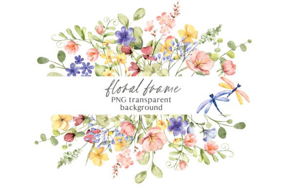 Watercolor Flower Frame Border: A Fresh Illustration for Blog and Editorial Design