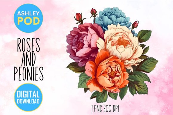 Watercolor Flowers: Roses and Peonies Illustrations for Branding and Design Projects
