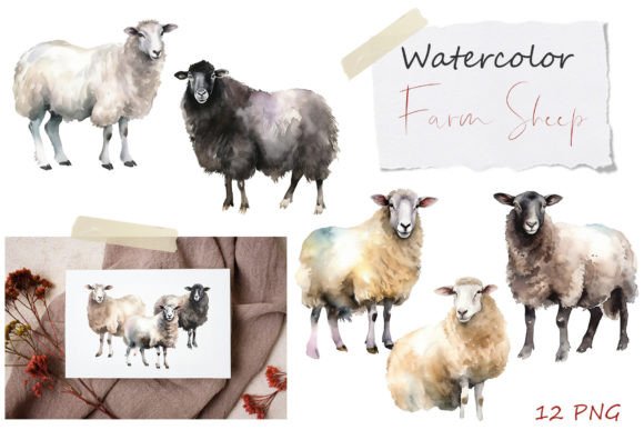 Watercolor Sheep Clipart for Crafting: Cute, Versatile Illustrations for Cricut & Printable Projects