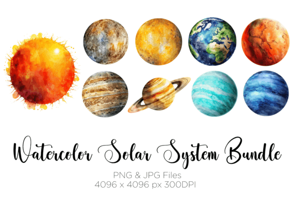Watercolor Solar System Bundle: A Creative Seller’s Design Review