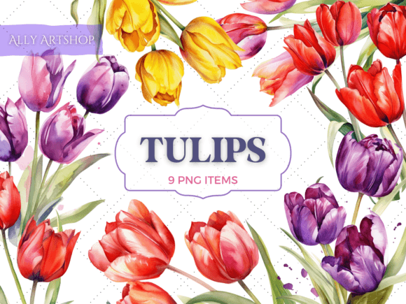 Watercolor Tulip Flowers Clipart Set: A Designer’s Honest Take for Real Embroidery Use